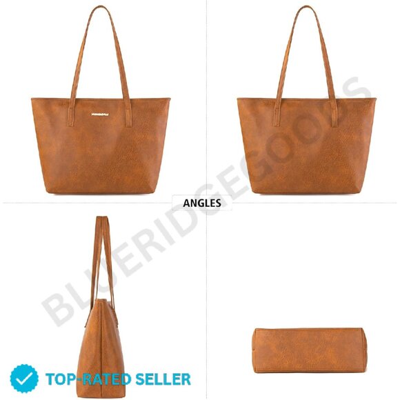 Brand New Montana West Tote Bag Brown Vegan Leather